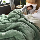 Axyaa Coral Fleece 3-Layer Winter Blanket - Soft, Warm, Washable Quilt