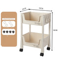 Axyaa 3-Tier Rolling Utility Cart: Kitchen Storage Organizer with Lockable Wheels and Multifunction