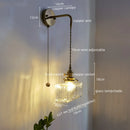 Axyaa Glass Copper LED Wall Lamp - Modern Nordic Design