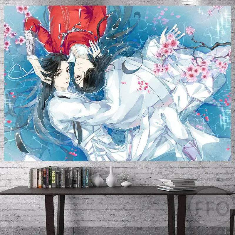Heaven Officials Blessing Anime Tapestry Wall Hanging Aesthetic Room Decor - Axyaa