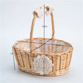 Axyaa Willow Rattan Bride Flower Basket with Handle, Hand-Woven Weaving Basket