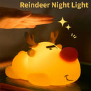 Axyaa Reindeer Silicone Night Light Touch Lamp, Rechargeable Children's Bedroom Decor