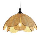 Axyaa Rattan Flower Petal Chandelier - Wabi Sabi Style for Dining Room & Tea Room