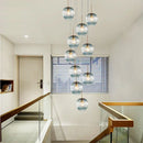 Axyaa Spiral Stairwell Glass LED Chandelier - Modern Nordic Design, Creative Duplex Villa Pendant Light