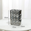 Axyaa Clear Glass Vase Square Hydroponic Flower Pots Floral Arrangement Desk Decor