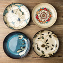 Axyaa Hand-Painted Ceramic Salad Plate Deep Dish - Chinese Style Creative Tableware