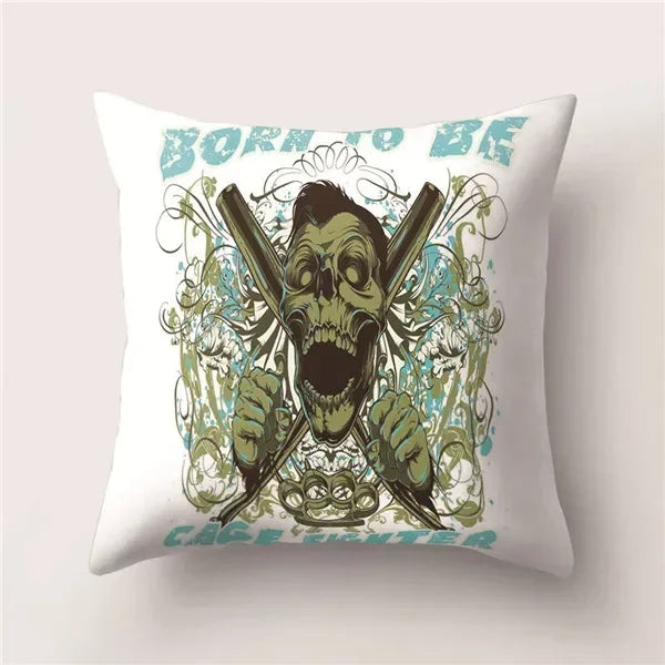 Skull Polyester Pillowcase 45X45CM Axyaa Home Decor Cushion Cover Square Sofa Decor