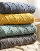 Axyaa Soft Textured Knit Oversized Throw Blanket - Cozy Farmhouse Decor for Sofa