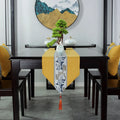Axyaa Chinese Style Retro Table Runner with Tassel - Home Decor Embroidery Textile