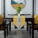 Axyaa Chinese Style Retro Table Runner with Tassel - Home Decor Embroidery Textile