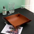 Axyaa PU Leather Desktop Storage Tray for Keys, Jewelry, and Cosmetics