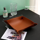 Axyaa PU Leather Desktop Storage Tray for Keys, Jewelry, and Cosmetics