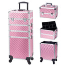Axyaa 4 in 1 Makeup Trolley Case on Wheels with Lock Salon Storage Case