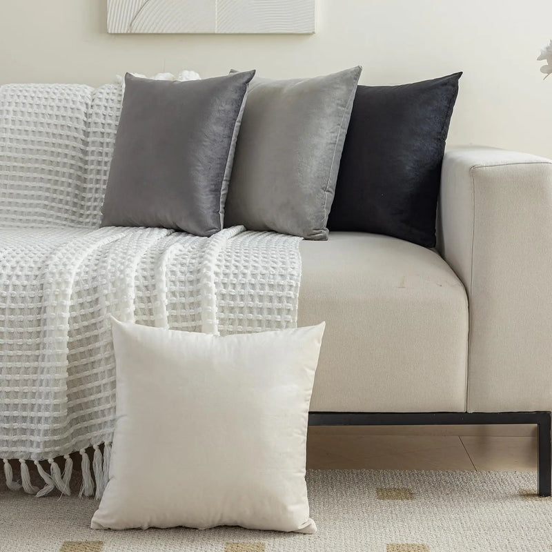 Axyaa Soft Velvet Pillowcase: Modern Simple Throw Pillow Cover for Cozy Living Room Decor