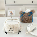 Axyaa Plush Cartoon Dog Napkin Holder: Cute Tissue Storage Box for Home Kitchens