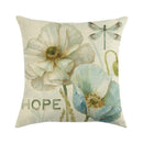 Axyaa Floral Print Linen Pillow Case for Home Decor - 45*45cm