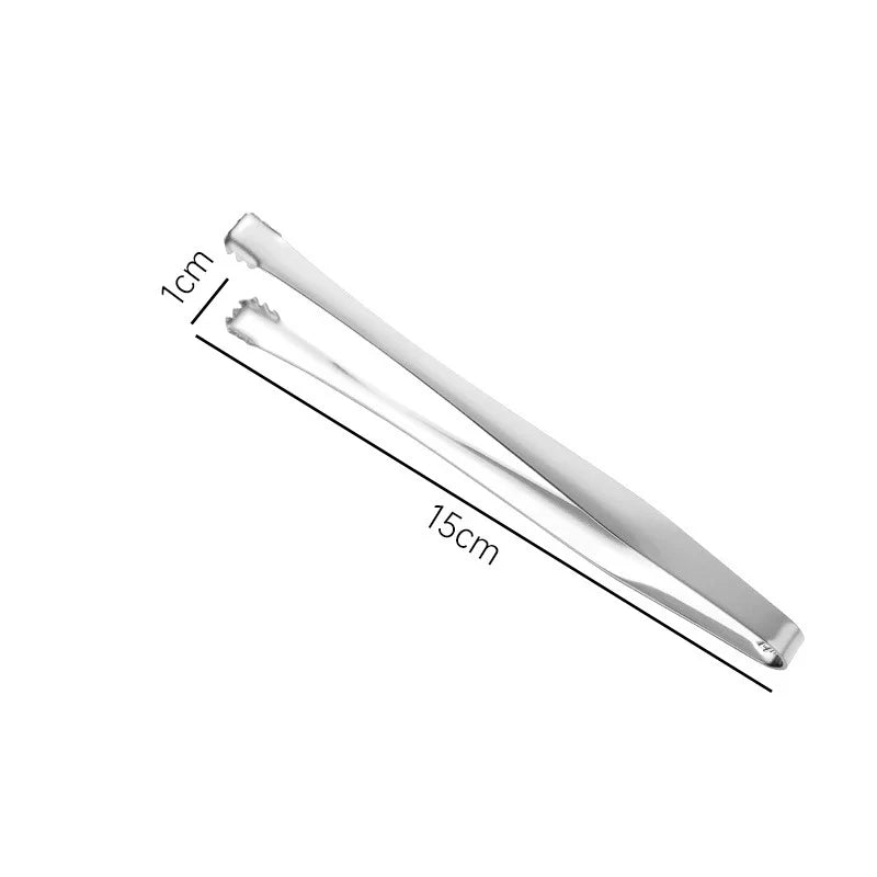 Axyaa Stainless Steel Food Tongs with Teeth, Non-Slip, BBQ & Baking Clamp