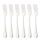 Axyaa Stainless Steel Dinner Forks Set - 6 Piece Cutlery Utensils Tableware
