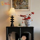 Axyaa Solid Wood Table Lamp LED E27 for Bedroom Living Room Zen Decor