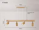 Axyaa Wooden Pendant Light: Adjustable LED Spotlight for Restaurant, Living Room, Bedroom