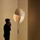 Axyaa Handmade Fabric Pendant Lamp for Living Room, Bedroom - Japanese Wabi Sabi Chandelier
