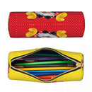 Axyaa Leather Pencil Case Mickey Minnie Design Big Capacity Stationery Holder