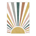 Axyaa Boho Rainbow Sun Moon Landscape Art Print Canvas Home Decor