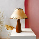 Axyaa Solid Wood Linen Desk Lamp LED Light for Modern Home Decor