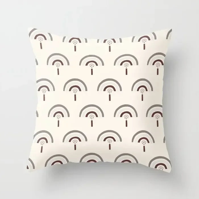 Pink Brown Geometric Pillows Case 45*45cm - Axyaa Decorative Cushions Cover