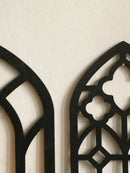 Axyaa Black Gothic Wooden Door Frame Shelf for Witch Home Decor
