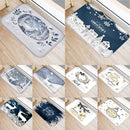 Axyaa Christmas Snow Deer Print Door Mat Non-Slip Floor Carpet - Home New Year Decoration