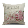 Axyaa Pastoral Floral Cushion Cover: Elegant Linen Home Decor for Sofa, Square Flower Pillow