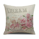 Axyaa Pastoral Floral Cushion Cover: Elegant Linen Home Decor for Sofa, Square Flower Pillow