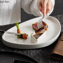Axyaa Circular Triangle Ceramic Plate Steak Pasta Salad Dessert Molecular Cuisine Tableware