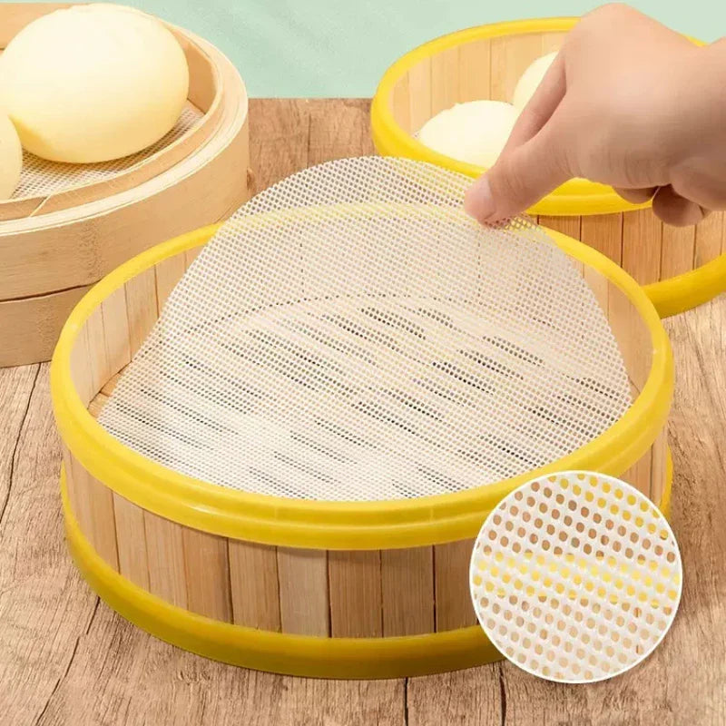 Axya Silicone Bamboo Steamer Mat - Non-Stick, Reusable Cooking Tool for Dim Sum
