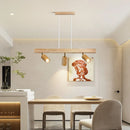 Axyaa Wooden Pendant Light: Adjustable LED Spotlight for Restaurant, Living Room, Bedroom