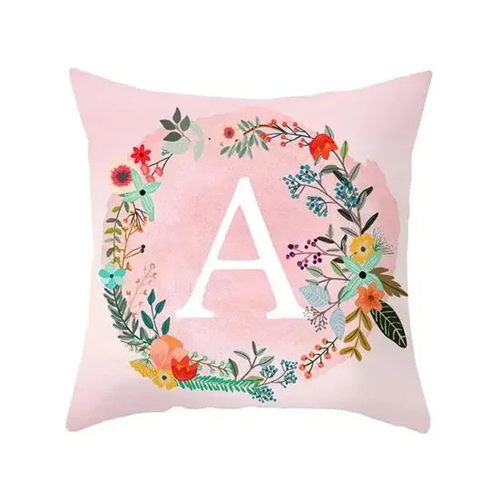 Axyaa Wreath Alphabet Pillow Cover - 45x45cm