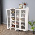 Axyaa 5-Tier Metal Shoe Storage Cabinet with 3 Doors - Closet Organizer