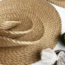 Axyaa Jute Braided Placemat and Coaster Set: Handmade Oval Table Mat Grass Weave