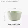 Axyaa Ceramic Rice Bowl Set - Vertical Pattern Tableware - 4pcs Bowl Home