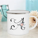 Axyaa Flower Mugs - Creative Enamel Coffee Cups Handle Drinkware for Wedding Gifts