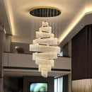 Axyaa Crystal Chandelier Stair Pendant Lamp Living Room Pendant Lights