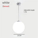 Axyaa White Glass Pendant Lamp Nordic Modern Style for Bedroom, Study, Hotel & Home