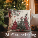 Axyaa Winter Merry Christmas Pillowcase for Sofa, Bedroom, Car - Rectangular Cushion Cover