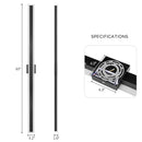 Axyaa Stainless Steel Black Sconces: Outdoor Long-strip Lighting Fixture