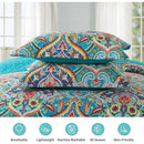 Axyaa Cotton Quilt King Bedding Set with 2 Pillowcases, Garden Style Bedspread