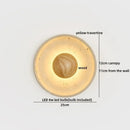 Axyaa Round Yellow Travertine Wall Light - Wabi Sabi Interior Bedside Lamp