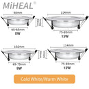 Axyaa LED Downlight: 5W-15W Three-color Dimmable Recessed Ceiling Spotlight