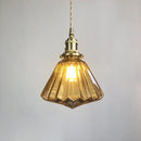 Axyaa Brass Pumpkin LED Pendant Light for Bedroom | Modern Japanese Design