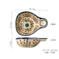Axyaa Retro Floral Ceramic Dumpling Plate Set